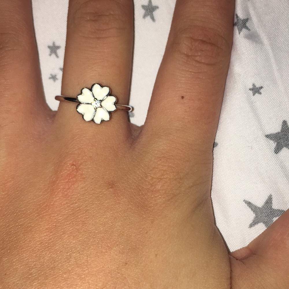 Pandora white flower ring.